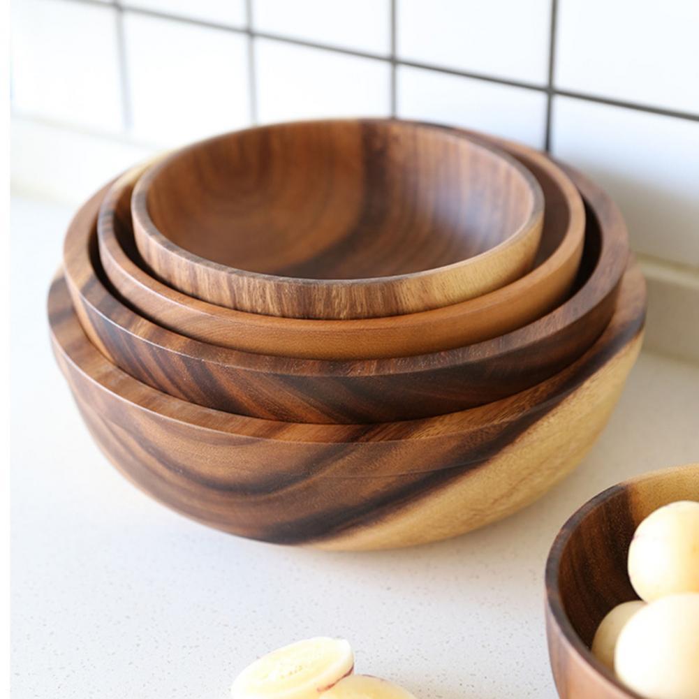 Kitchen Natural Wooden Bowl - Fruit Bowl, Salad Bowl , Food Container.