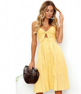 Women Summer Sleeveless Backless Strap dress