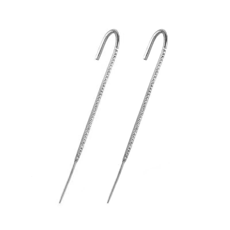 Glistening Ear Wrap Crawler Zircon Earrings Piercing Earrings Premium Earrings