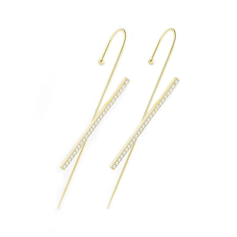 Glistening Ear Wrap Crawler Zircon Earrings Piercing Earrings Premium Earrings