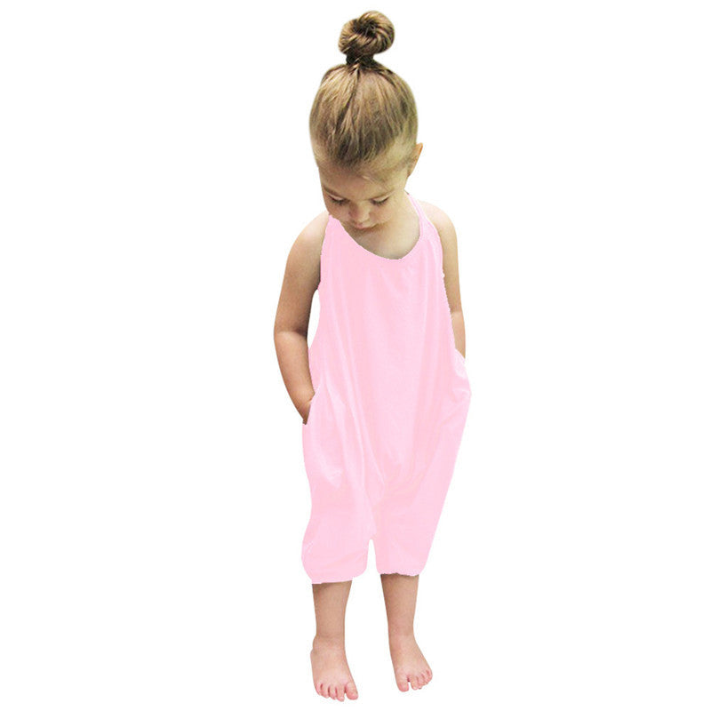 New Fashion Kids Baby Girls Strap Cotton Romper