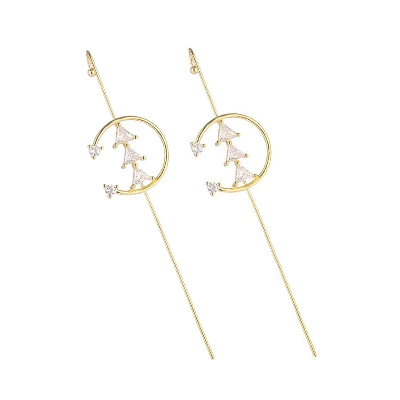 Glistening Ear Wrap Crawler Zircon Earrings Piercing Earrings Premium Earrings