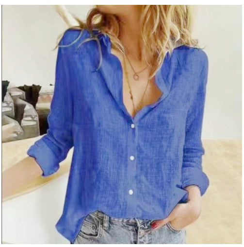 Loose Button Lapel Cardigan Top
