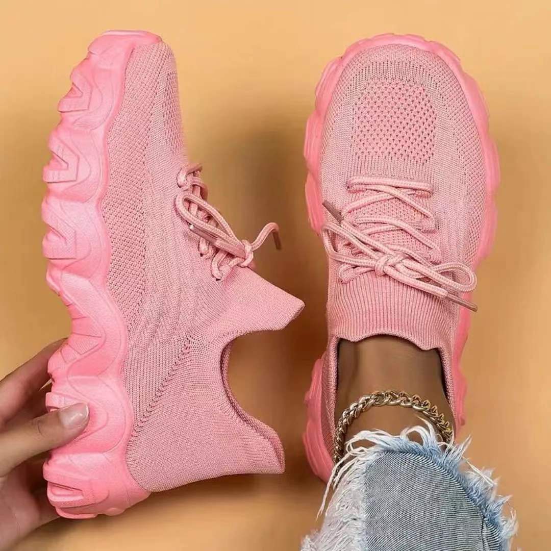 Plus Size Women's Sports Breathable Fly-knit Socks Shoes