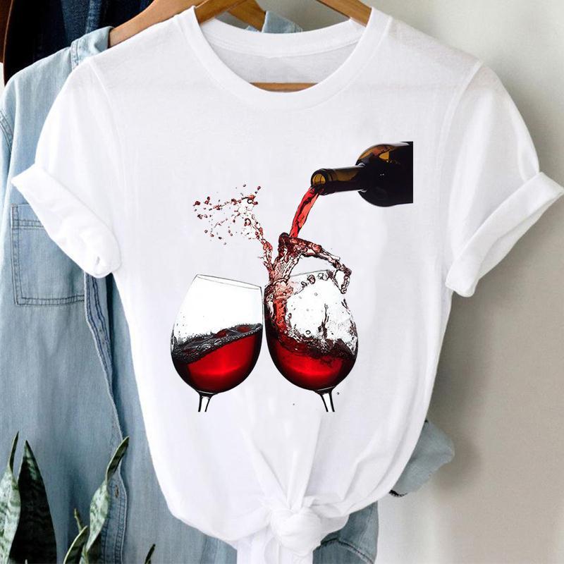 Women Printing Clothing Wine Lady