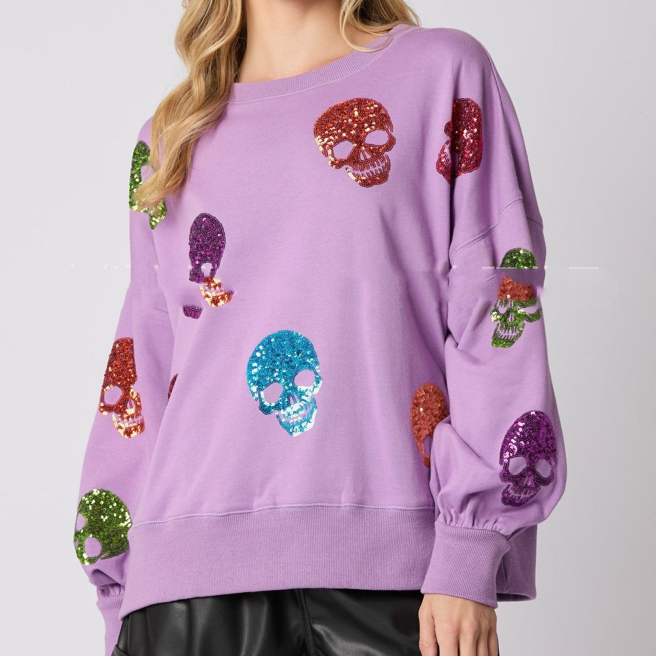 Women's Halloween Skull Sequined Sweater Loose