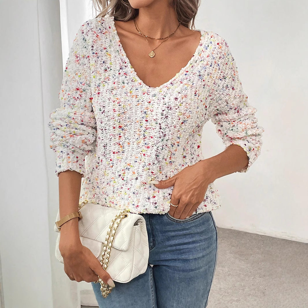 Loose And Lazy Style V-neck Pullover