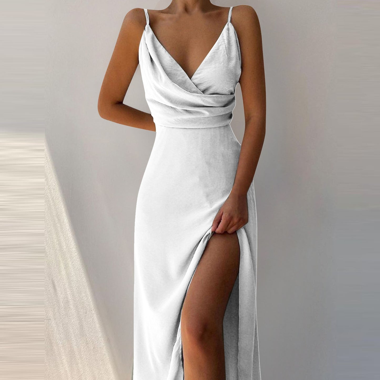 V-neck Slit Sling summer Dress