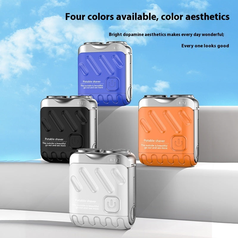 Portable Rotary Dual Ring Electric Shaver,Travel Mini Shaver