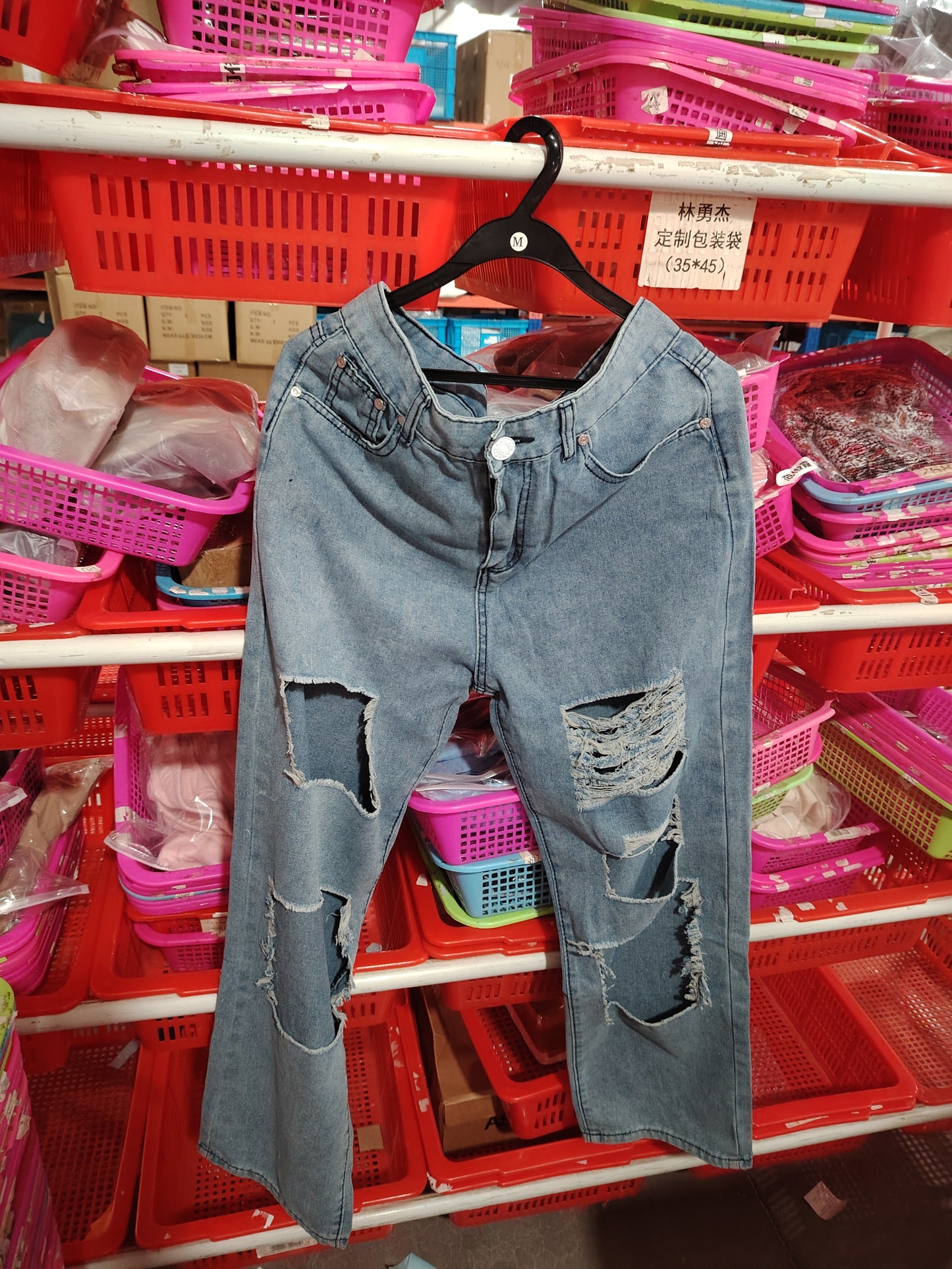 Women's American Retro Hole-punched Jeans