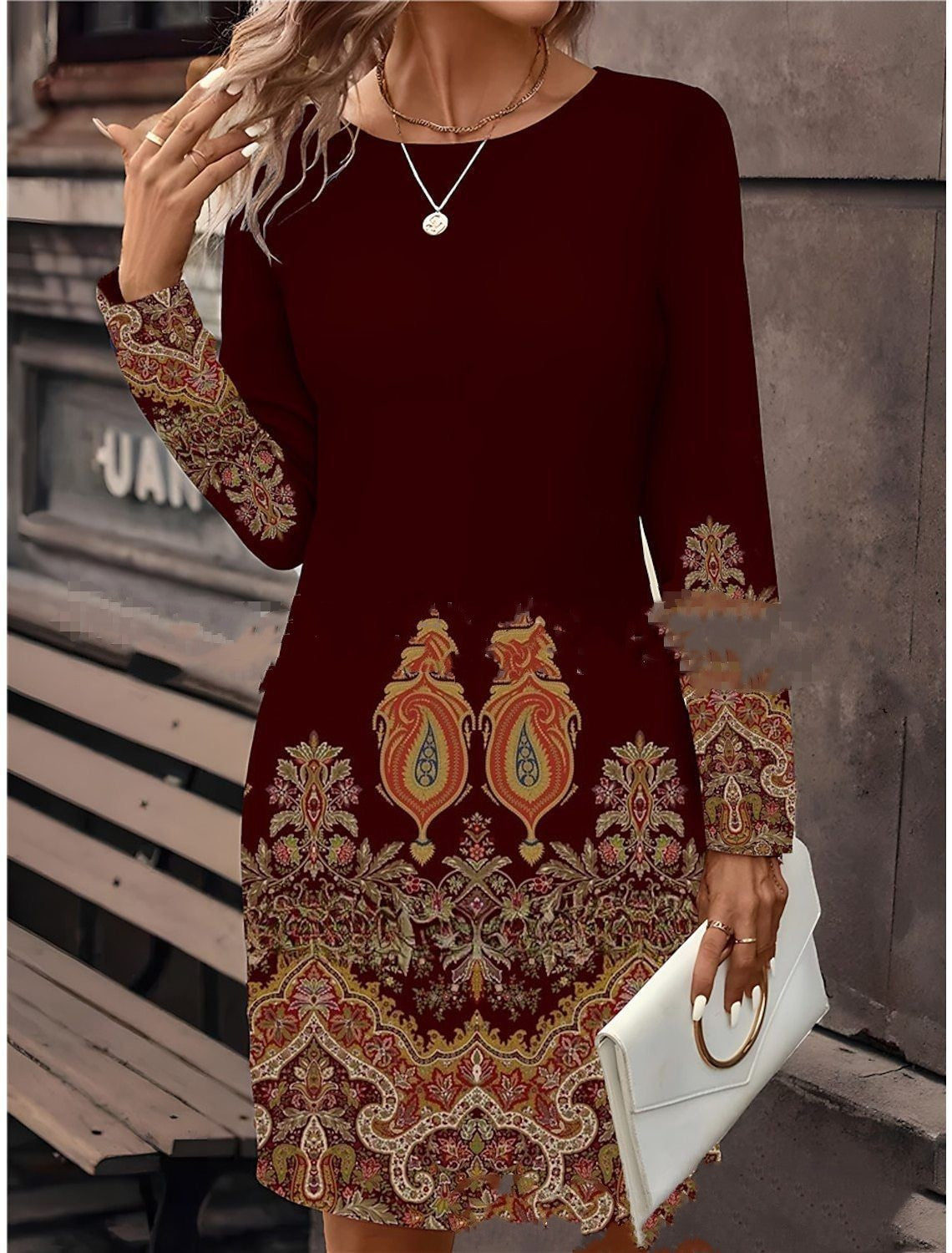 Christmas New Women's Clothes Long Sleeve T-shirt Dress