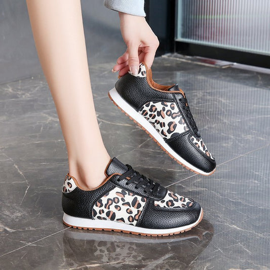 Lace-up Flat Non-slip Women's Shallow Mouth Running Sneaker