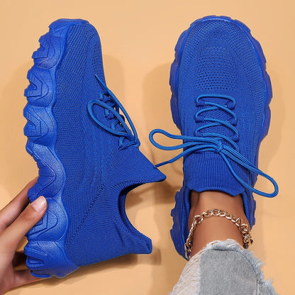 Plus Size Women's Sports Breathable Fly-knit Socks Shoes
