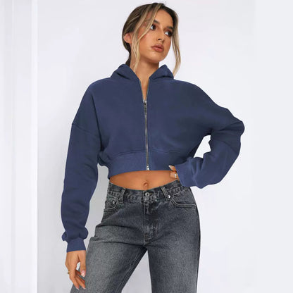 Long Sleeve Fleece Zipper Cardigan Hoodie