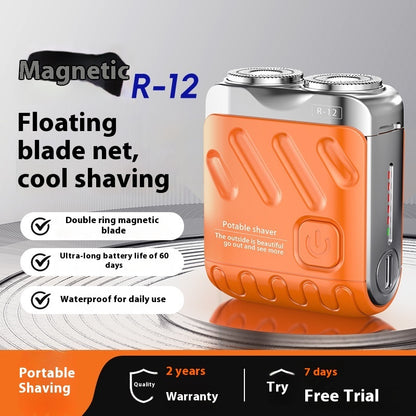 Portable Rotary Dual Ring Electric Shaver,Travel Mini Shaver