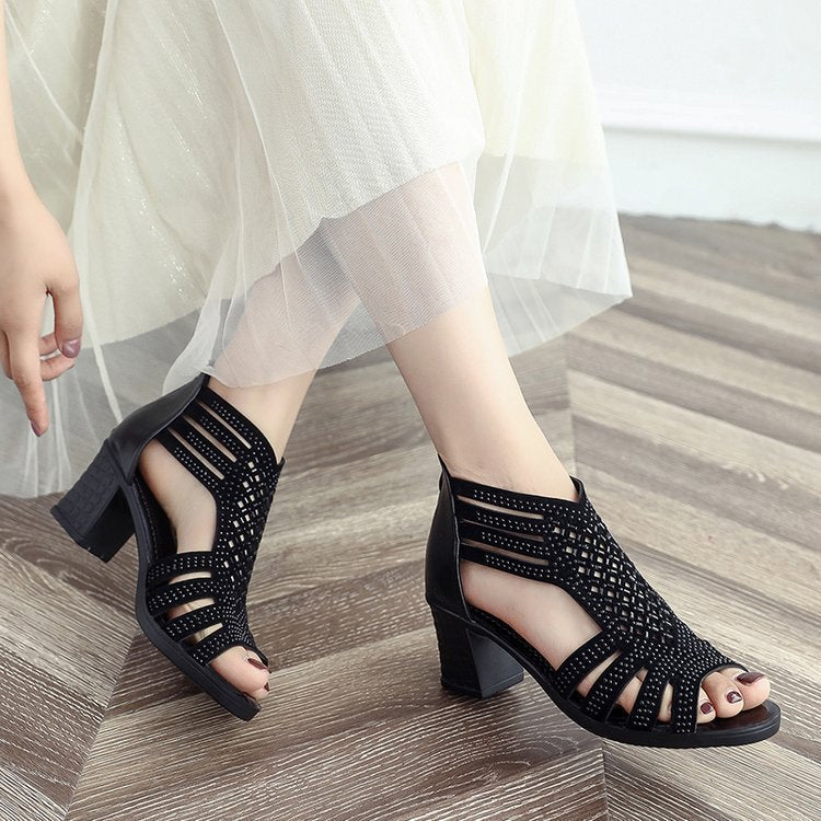 Fish mouth versatile fashion high heels
