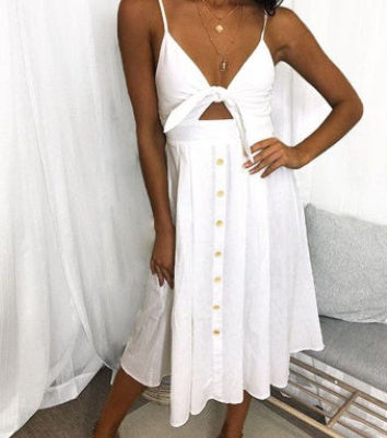 Women Summer Sleeveless Backless Strap dress