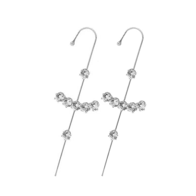 Glistening Ear Wrap Crawler Zircon Earrings Piercing Earrings Premium Earrings