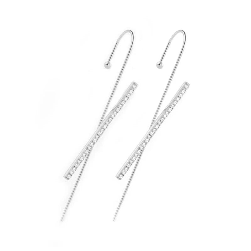 Glistening Ear Wrap Crawler Zircon Earrings Piercing Earrings Premium Earrings