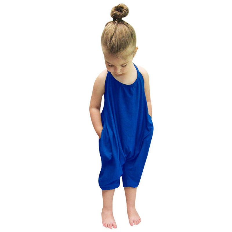 New Fashion Kids Baby Girls Strap Cotton Romper