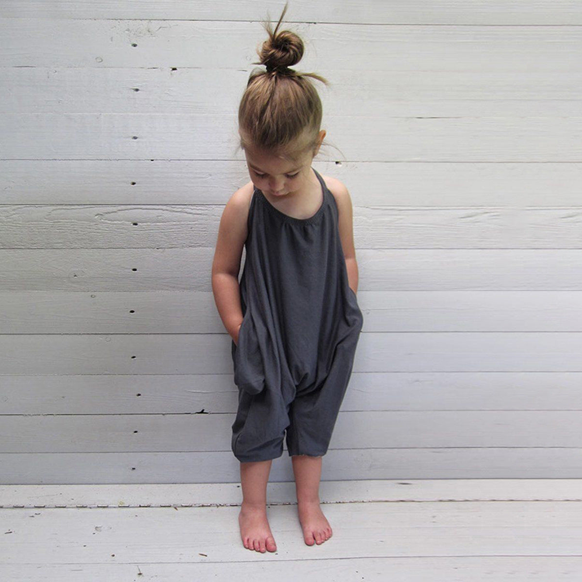 New Fashion Kids Baby Girls Strap Cotton Romper