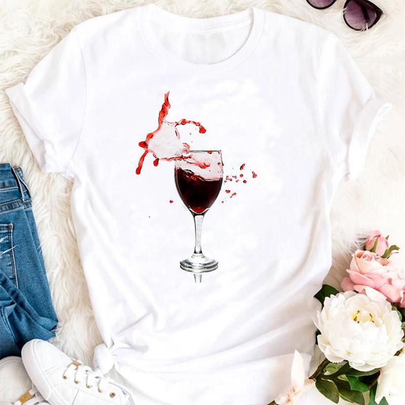 Women Printing Clothing Wine Lady