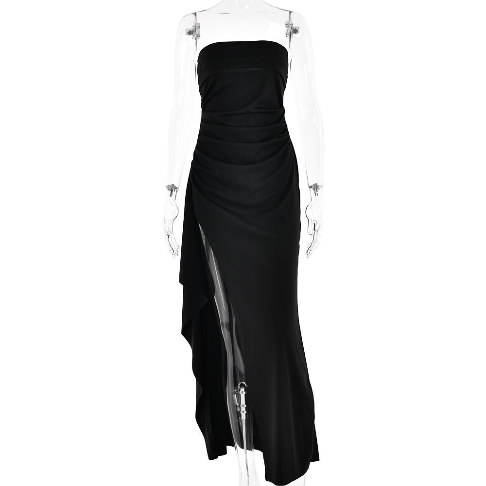 Strapless Split Long summer bridesmaid Dress