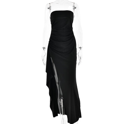 Strapless Split Long summer bridesmaid Dress