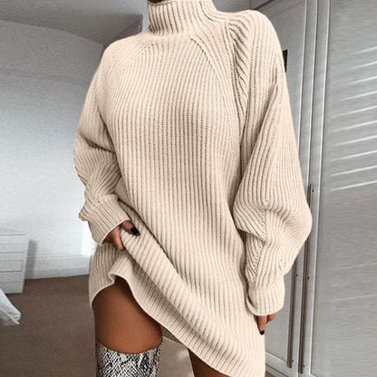 Solid turtleneck winter sweater
