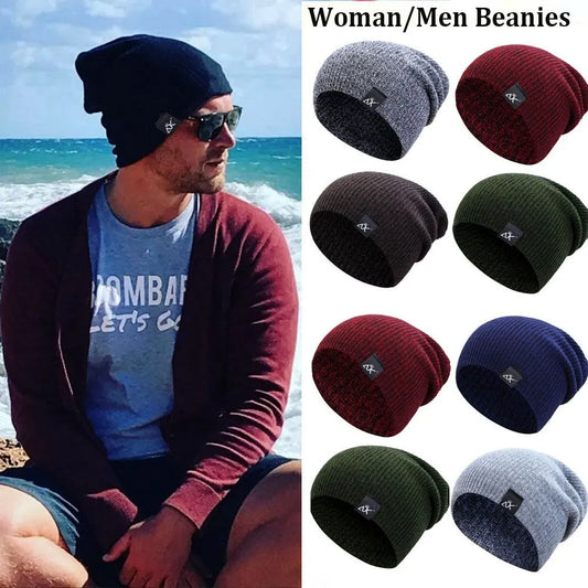 Fashionable Knitted Beanie, Winter Wool Elastic Hat