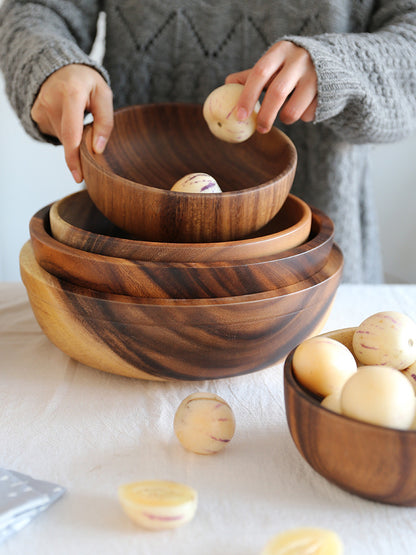Kitchen Natural Wooden Bowl - Fruit Bowl, Salad Bowl , Food Container.