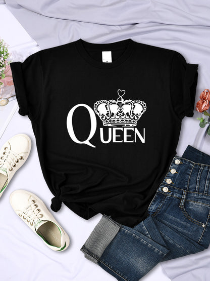 Queen'S Big Crown Printed Women T Shirts