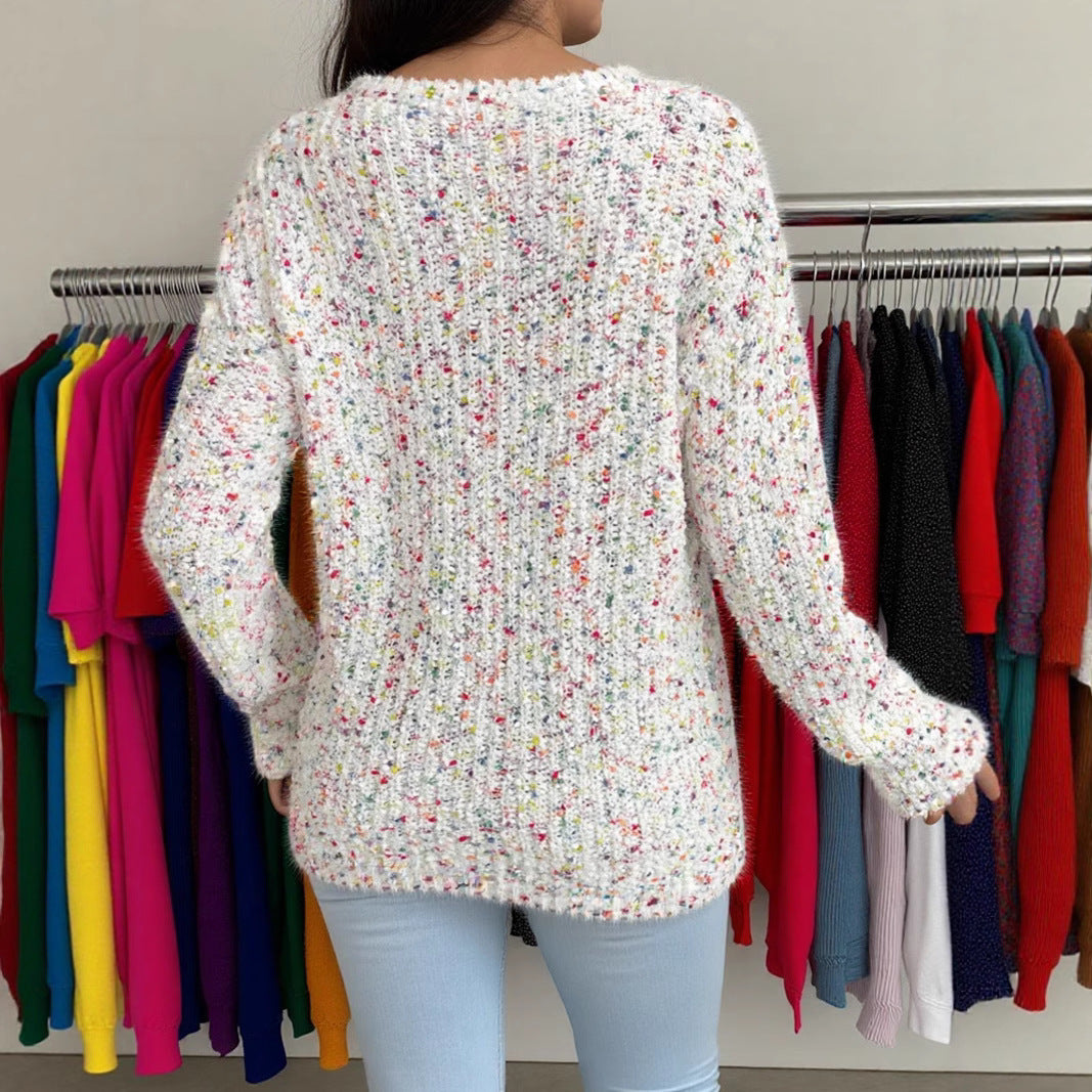 Loose And Lazy Style V-neck Pullover