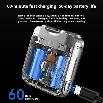 Portable Rotary Dual Ring Electric Shaver,Travel Mini Shaver