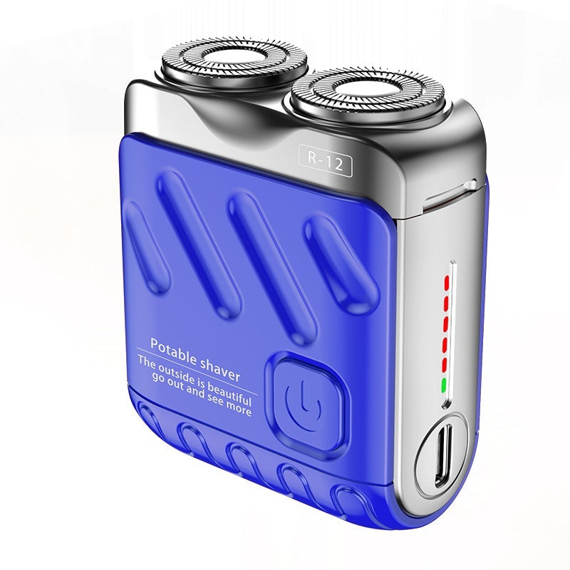 Portable Rotary Dual Ring Electric Shaver,Travel Mini Shaver