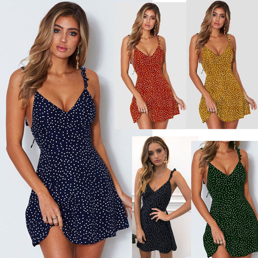 Polka-dot Strappy Beach Sundress