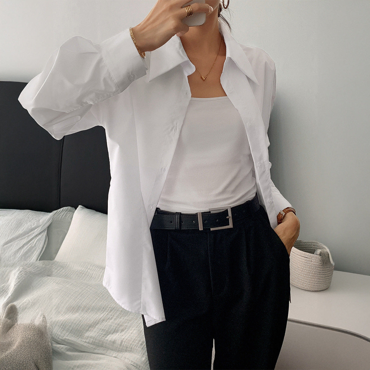 Casual Long Sleeve Button Top Shirt