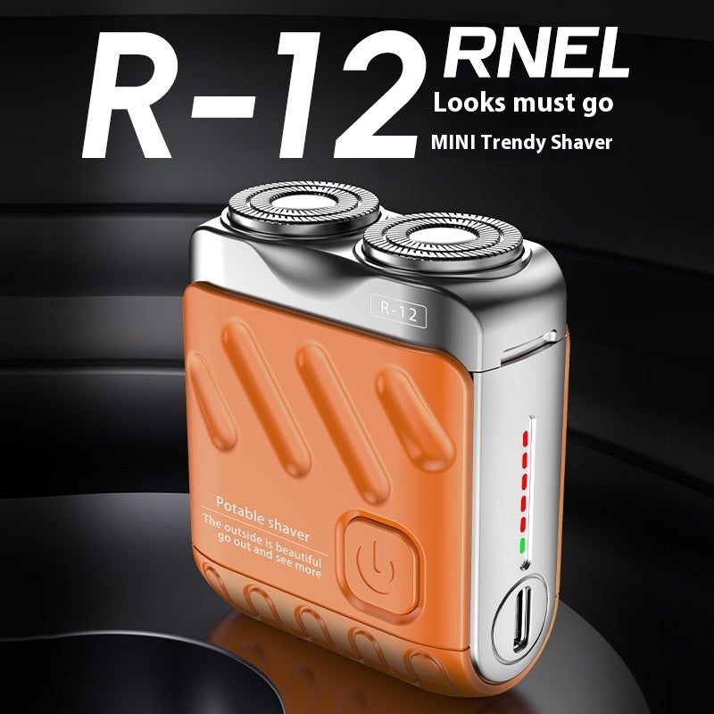 Portable Rotary Dual Ring Electric Shaver,Travel Mini Shaver