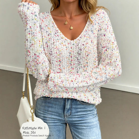 Loose And Lazy Style V-neck Pullover
