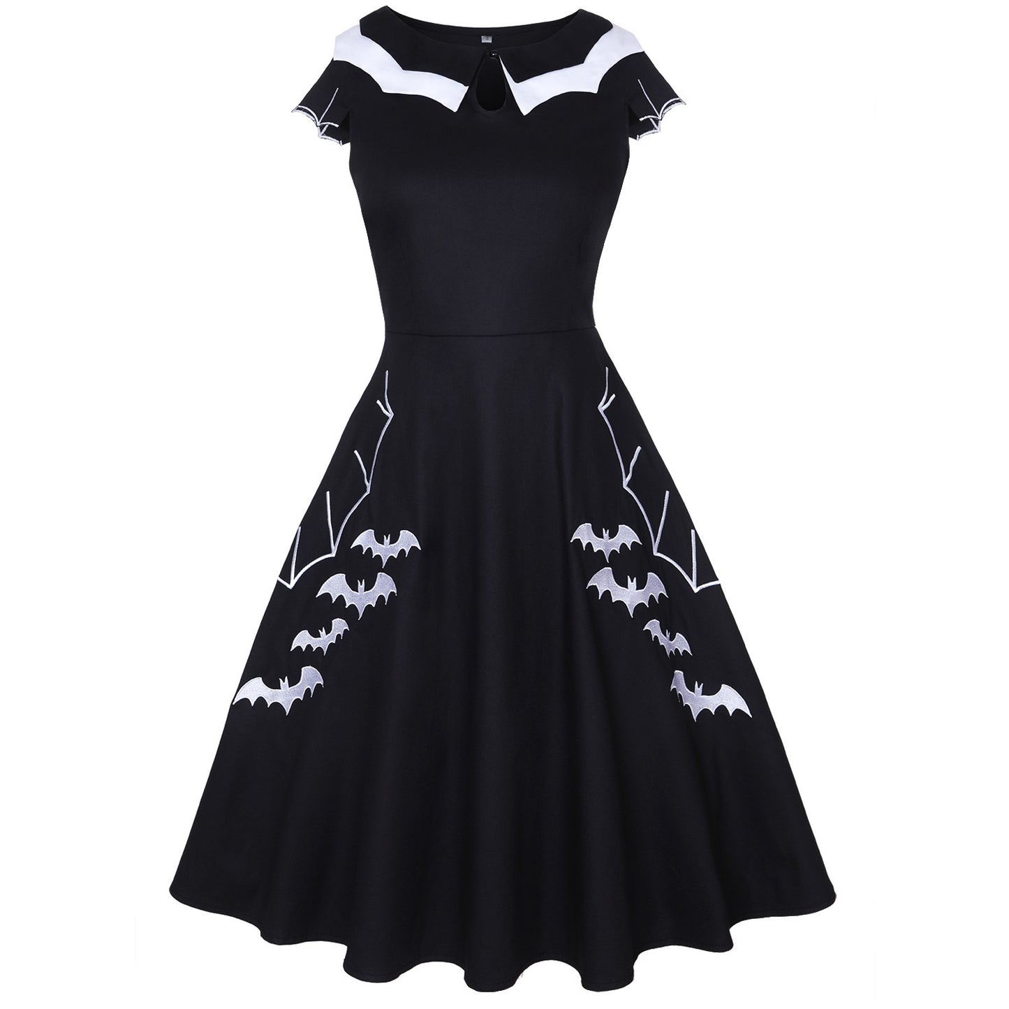 Bat Embroidered Plus Size Women's Dress