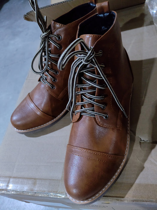 European And American Large Size Lace-Up Low Boots