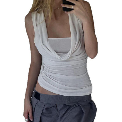 Two-piece Swing Collar Shoulder Vest