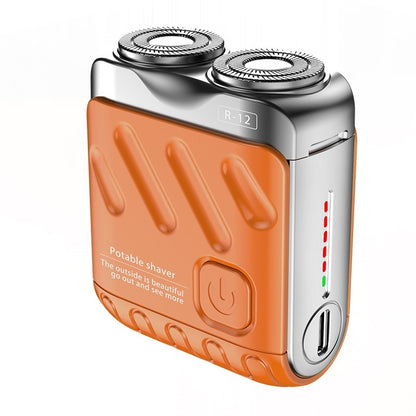 Portable Rotary Dual Ring Electric Shaver,Travel Mini Shaver