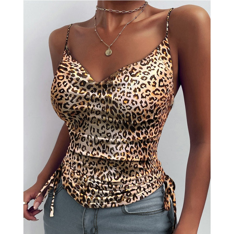 Spaghetti Strap Tops V-neck Camisole Shirt