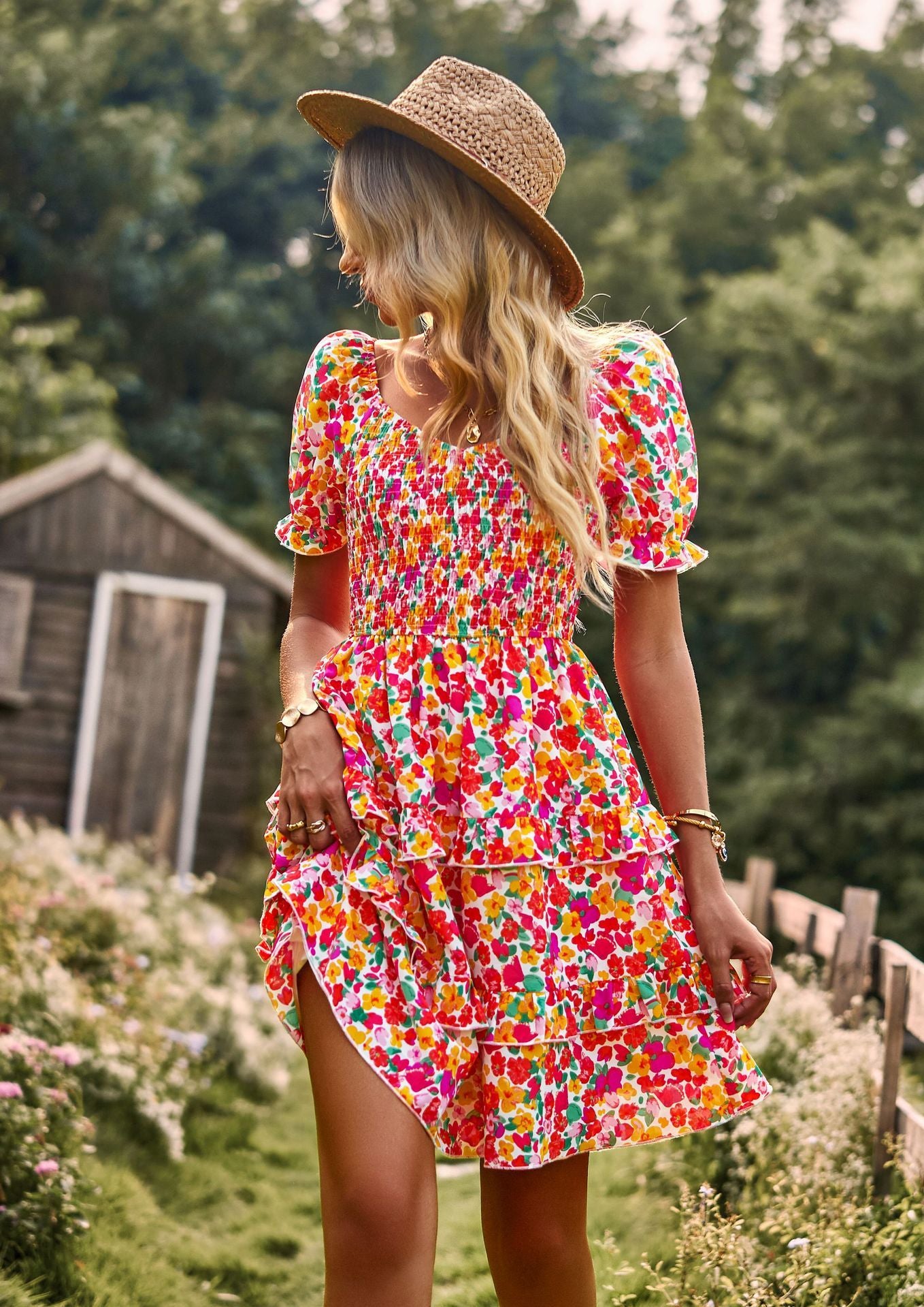 Floral Ruffle Summer Dress