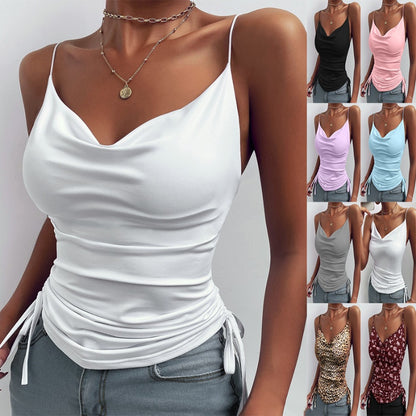 Spaghetti Strap Tops V-neck Camisole Shirt
