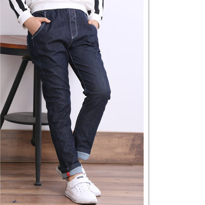 Children's Clothing, Boys' Jeans With Thick Fleece