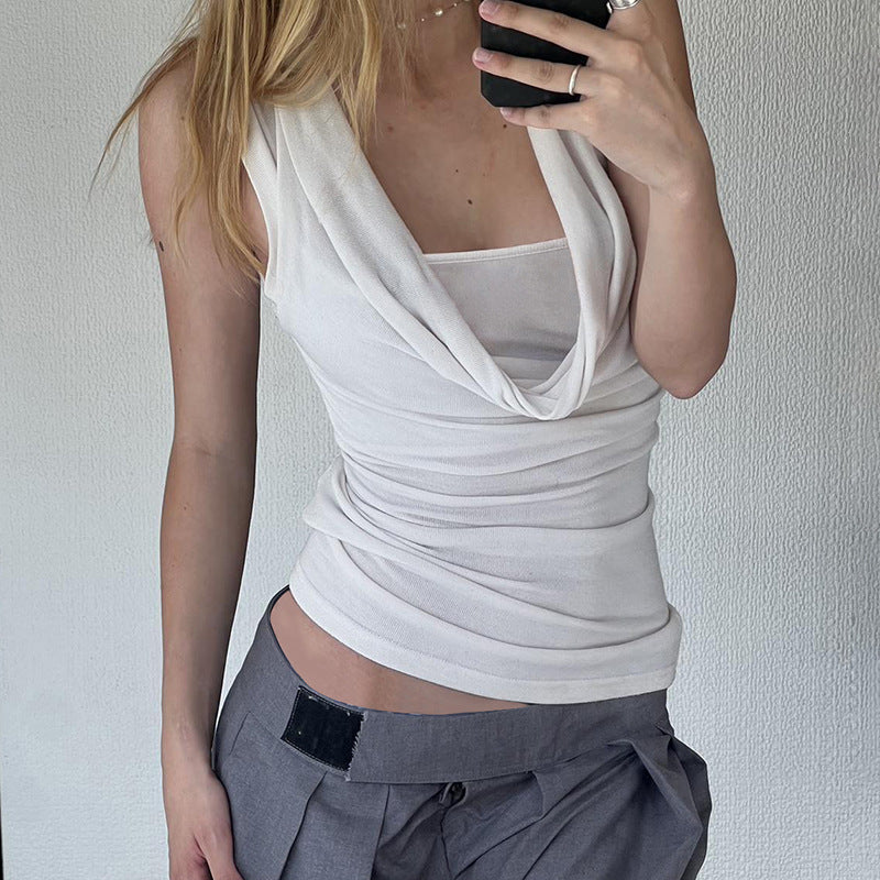 Two-piece Swing Collar Shoulder Vest