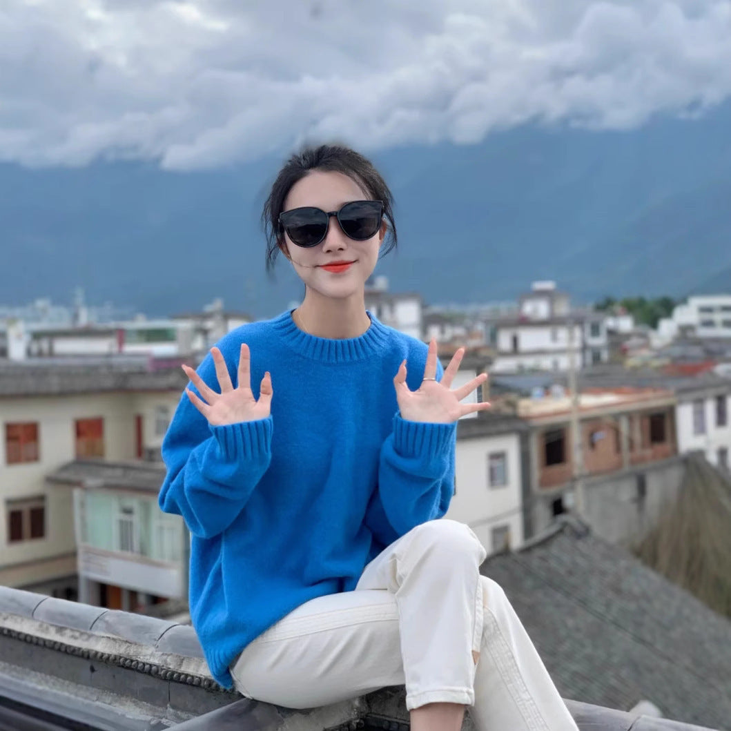 Klein Blue Round Neck Sweater