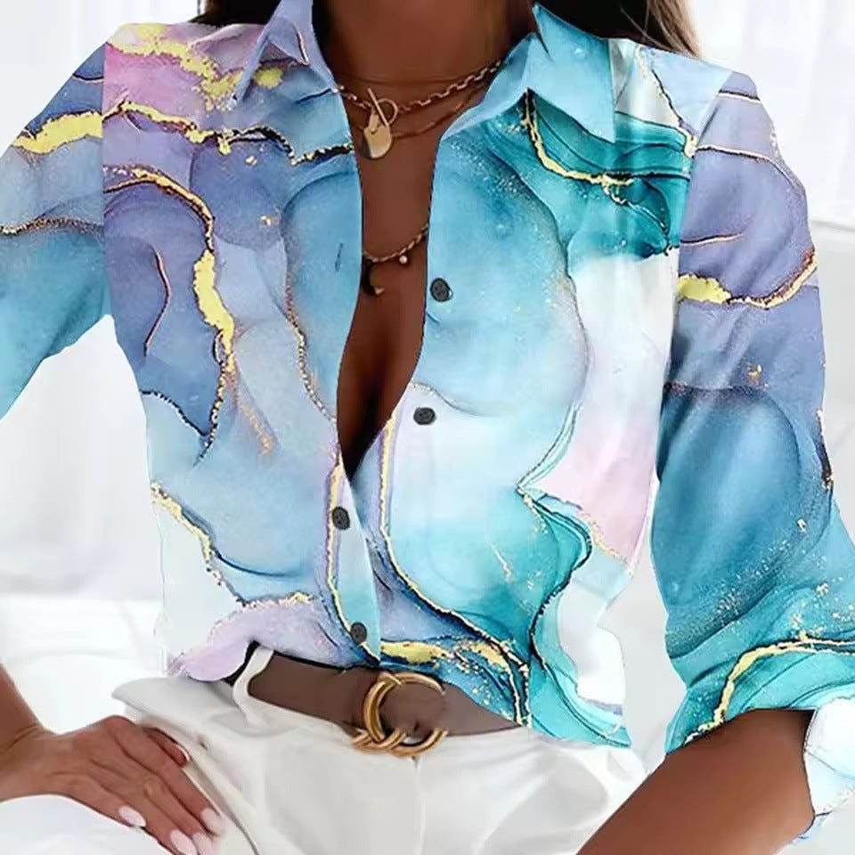 Elegant Women's Floral Printed Shirt